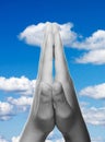 Hands clasped in prayer Royalty Free Stock Photo