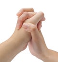 Hands clasped together Royalty Free Stock Photo