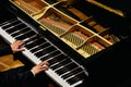 Hands of classical pianist playing his piano during a concert Royalty Free Stock Photo