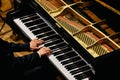 Hands of classical pianist playing his piano during a concert Royalty Free Stock Photo