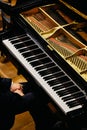 Hands of classical pianist playing his piano during a concert Royalty Free Stock Photo