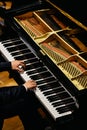 Hands of classical pianist playing his piano during a concert Royalty Free Stock Photo