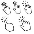 Hands clicking vector icons set. Hand click illustration symbol collection. pointer sign or logo.