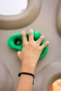 Hands on the climbing simulator. Children can participate in act Royalty Free Stock Photo