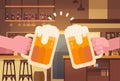 Hands Clinking Beer People In Pub Or Bar Restaurant Cheering Party Celebration Festival Concept Royalty Free Stock Photo