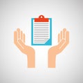 hands clipboard checklist report icon