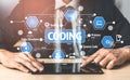 Hands-On Coding Concepts with Digital Interface and Programming Elements for Software Development and Technology Royalty Free Stock Photo
