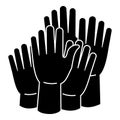 Hands cohesion icon, simple style
