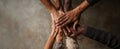 The Hands of Collaboration and Unity in a Diverse Community..AI generated image Royalty Free Stock Photo
