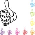 Hands in color, Thumbs Up, Hand and Rating Icon