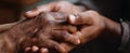 The Hands of Compassion Sharing a Moment of Connection and Support.AI generated image Royalty Free Stock Photo