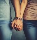Hands connected by chain, symbolizing codependency Royalty Free Stock Photo