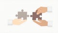 Hands Connecting Puzzle Pieces Royalty Free Stock Photo