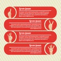 Hands counting infographics