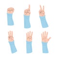 Hands counting by showing fingers. Hand drawn illustration Royalty Free Stock Photo