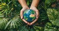 Hands cradle a globe amidst greenery, symbolizing stewardship on World Environment Day
