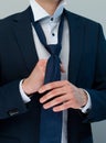 Hands & cravat Royalty Free Stock Photo