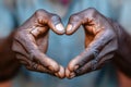 Hands creating a heart shape, symbolizing love, care, unity Royalty Free Stock Photo