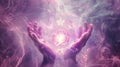 Hands Embracing Light of Spiritual Connection Royalty Free Stock Photo