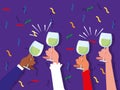 Hands with cups toasting celebration party Royalty Free Stock Photo