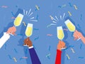 Hands with cups toasting celebration party Royalty Free Stock Photo