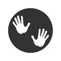 Hands in darkness graphic icon