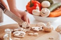 Hands, detail, sliced vegetables