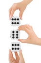 Hands and dices Royalty Free Stock Photo