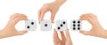 Hands and dices Royalty Free Stock Photo