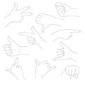 Hands in different gestures and interpretations