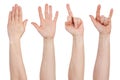 Hands with different gestures Royalty Free Stock Photo
