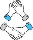 Hands of diverse group of people putting together. Cooperation, unity, togetherness, partnership Royalty Free Stock Photo