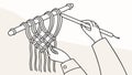 Hands Doing Macrame, Creative Craft Vector Illustration, vector design Generative AI Royalty Free Stock Photo