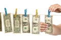 Hands and dollars Royalty Free Stock Photo