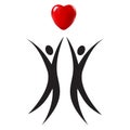 Hands donate hearts. Charity, volunteer and community help symbol with hand gives heart. People share love. Valentines day vector