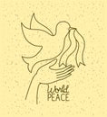 Hands with dove world peace