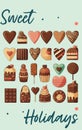 Hands draw Love valentines stickers vectors for lovers