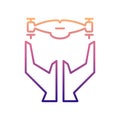 hands and drone nolan icon. Simple thin line, outline vector of Drones icons for ui and ux, website or mobile application