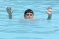 Hands of drowning boy Royalty Free Stock Photo