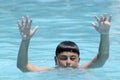 Hands of drowning boy Royalty Free Stock Photo