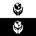 Hands and earth logo Royalty Free Stock Photo