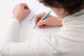 Elderly woman writing testament Royalty Free Stock Photo