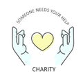 Hands embraces heart - charity, donation concept