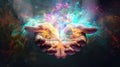 Hands Embracing Light of Spiritual Connection Royalty Free Stock Photo