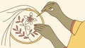 Hands Embroidering Floral Pattern, Creative Craft, Needlework Art, vector design Generative AI Royalty Free Stock Photo