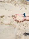 Hands With Escaping Sand Royalty Free Stock Photo