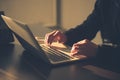 Hands of an executive working on his laptop at the office Royalty Free Stock Photo