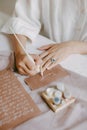 Creative calligraphy session with elegant writing tools in a cozy workspace during the afternoon Royalty Free Stock Photo