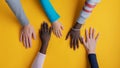 Hands of family of five Royalty Free Stock Photo