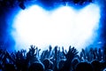 Hands fans during a concert Royalty Free Stock Photo